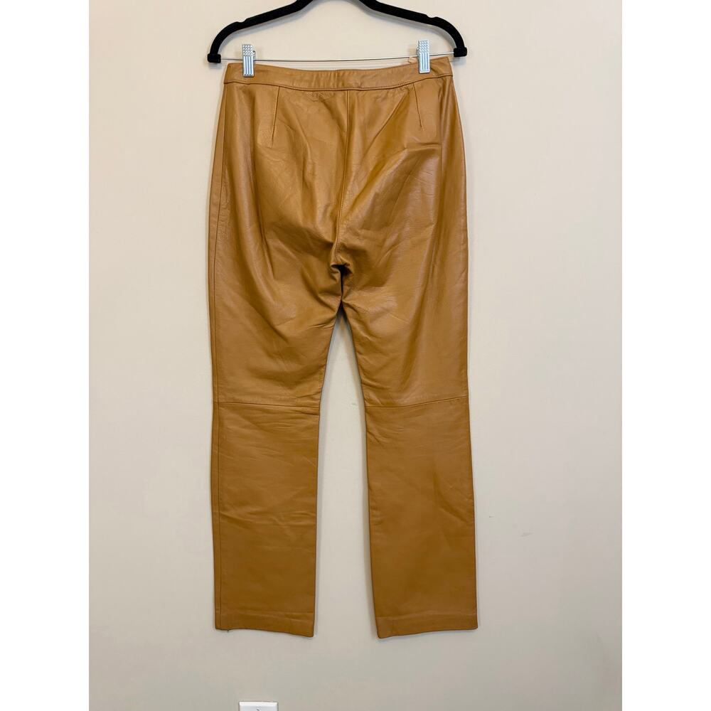 Vintage Albert Duke New York Womens Leather Pants 8 Light Brown Career Luxury - Picture 2 of 7